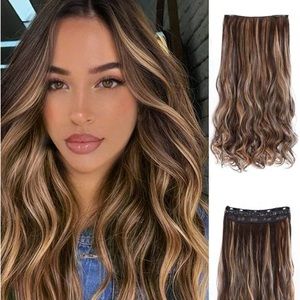 Synthetic 5 Clip In Hair Extensions Long Curly